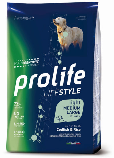 PROLIFE Cane Life Style Adult Light Codfish & Rice Medium/Large 2,5Kg