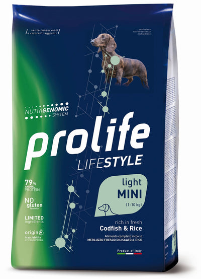 PROLIFE Cane Life Style Adult Light Codfish & Rice Mini 2Kg