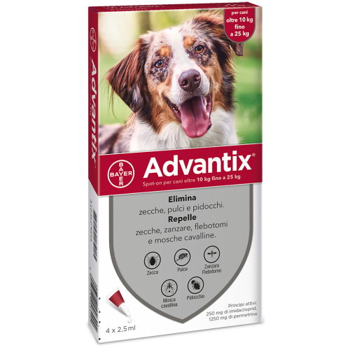 ELANCO Bayer Advantix 10-25Kg (4 Pipette)