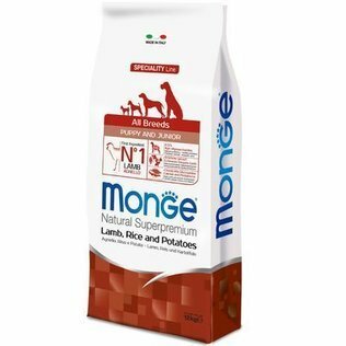 MONGE Cane All Breeds Puppy & Junior Agnello e Riso 12Kg