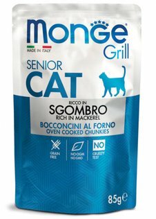 MONGE Grill Cat Senior Sgombro 85gr