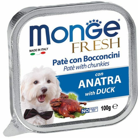 MONGE Fresh Cane Patè con Bocconcini Anatra 100gr