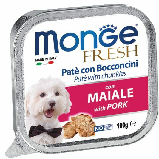 MONGE Fresh Cane Patè con Bocconcini Maiale 100gr