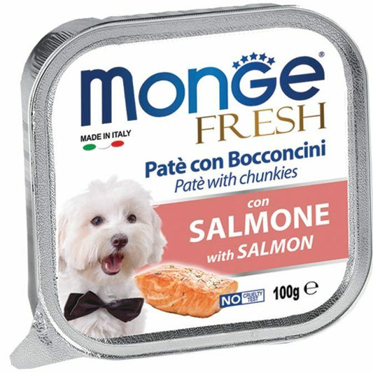 MONGE Fresh Cane Patè con Bocconcini Salmone 100gr