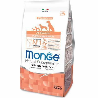 MONGE Cane All Breeds Puppy & Junior Salmone e Riso 2,5Kg
