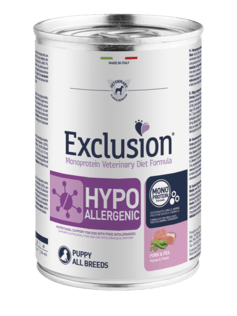 EXCLUSION Hypoallergenic All Breed Maiale e Piselli 24pzX400gr