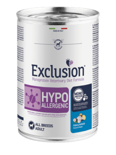 EXCLUSION Cane Hypoallergenic All Breed Pesce e Patate 24pzX400gr