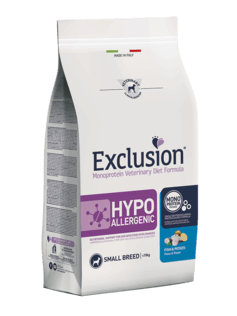 EXCLUSION Cane Hypoallergenic Small Adult Pesce e Patate 2Kg