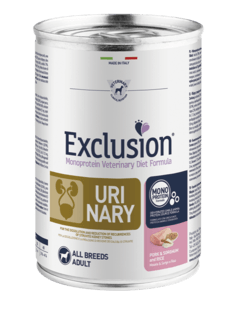 EXCLUSION Urinary All Breed Maiale, Sorgo e Riso 24pzX400gr