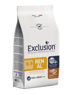 EXCLUSION Cane Renal Small Breed Maiale, Sorgo e Riso 2Kg