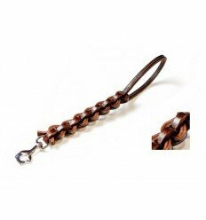 EUROCUOIO Guinzaglio in Pelle a Doppia Treccia Nero