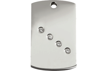 REDDINGO Medaglia in Acciaio Inossidabile Lucido Diamante Swarovski Rettangolo