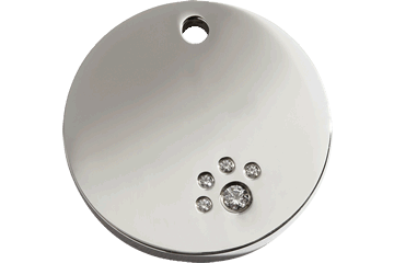 REDDINGO Medaglia in Acciaio Inossidabile Lucido Swarovski Diamante Circle