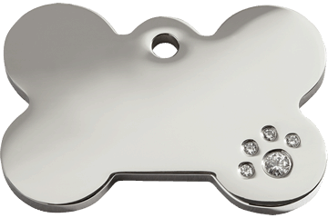 REDDINGO Medaglia in Acciaio Inossidabile Lucido Swarovski Diamante Osso