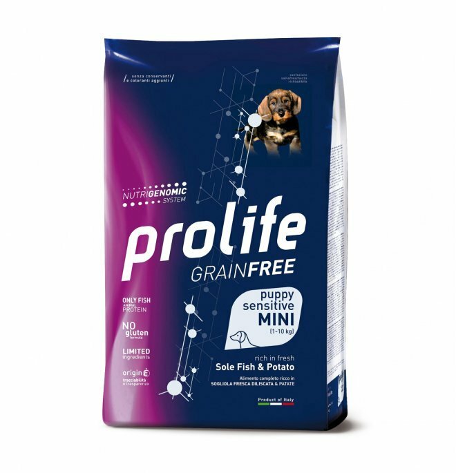 PROLIFE Cane Puppy Mini Sensitive Grain free Sogliola Pesce e Patate 2Kg