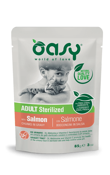 OASY Cat Sterilised Bocconcini in Salsa al Salmone 12x85gr