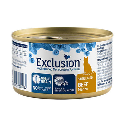 EXCLUSION Gatto Sterilised Manzo 24x85Gr