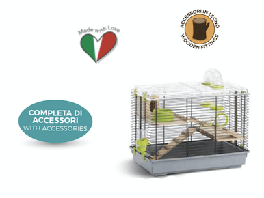LEOPET GABBIA PINO NATURA PER CRICETI, TOPOLINI, GERBILLI E PICCOLI RODITORI