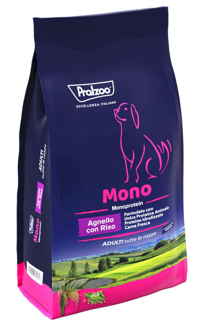 PRALZOO Cane Monoproteico Adulti Agnello con Riso 2Kg