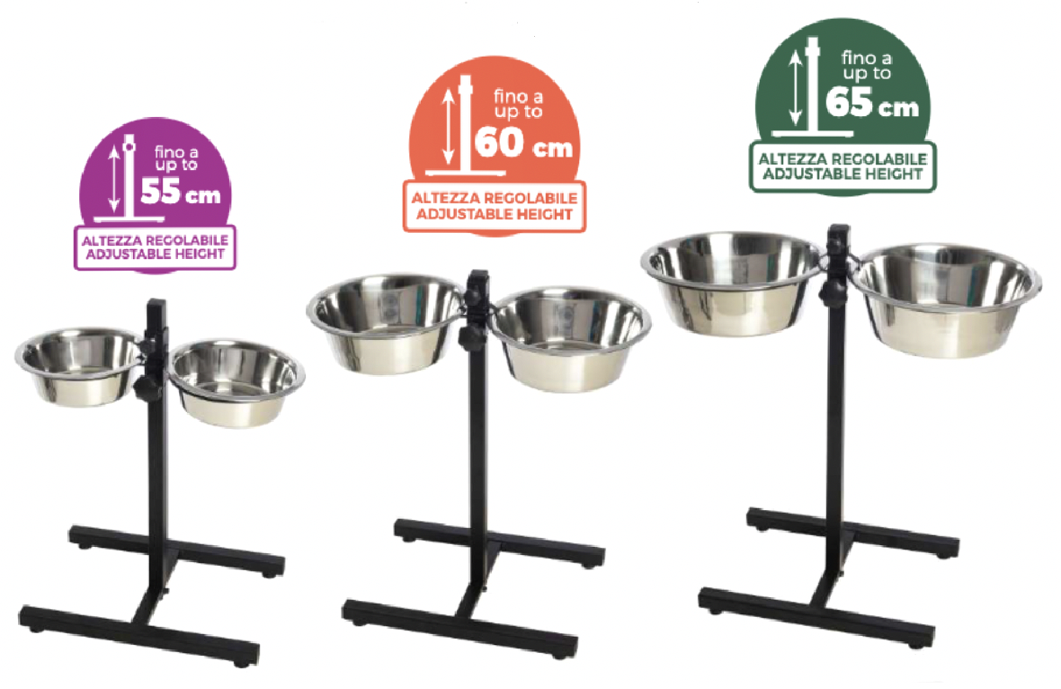 LEOPET Ciotola Inox con Supporto ad H