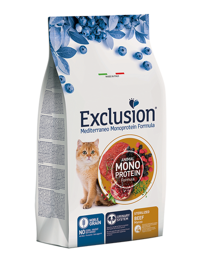 EXCLUSION Gatto Sterilised Manzo 12Kg