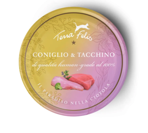 Terra Felis Gatto al Coniglio e Tacchino 80gr