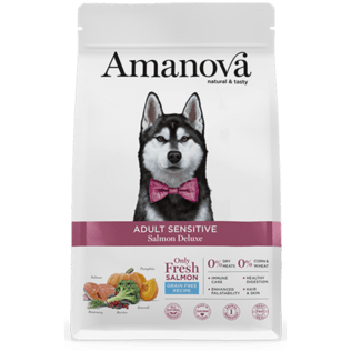 AMANOVA Cane Medium Adult Sensitive al Salmone GF 10Kg