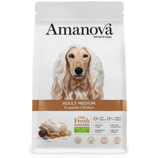 AMANOVA Cane Medium Adult al Pollo Low Grain 12Kg