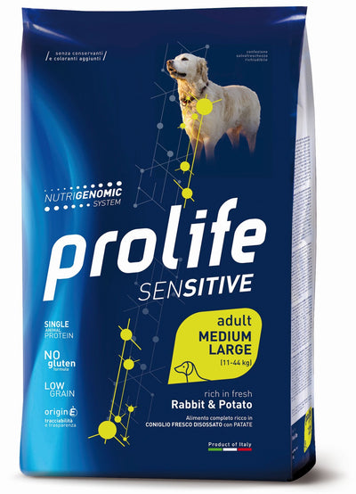 PROLIFE Cane Sensitive Adult Rabbit & Potato Medium/Large 2,5Kg