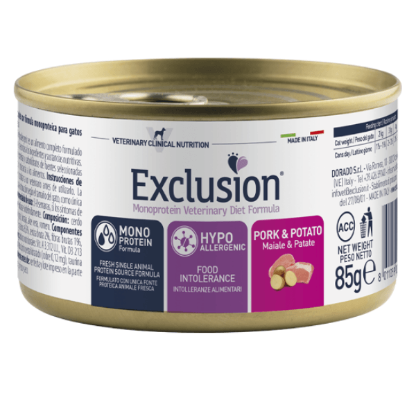 EXCLUSION Gatto Hypoallergenic Maiale e Patate 24x85gr