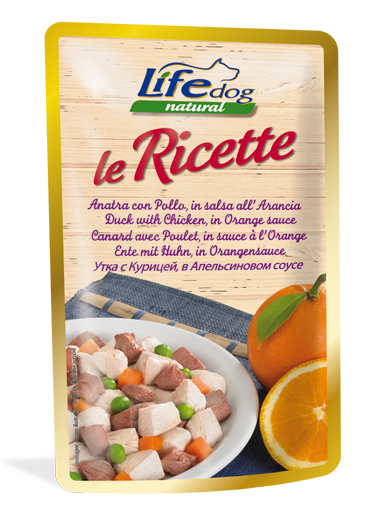 LIFE Dog Le Ricette Anatra con Pollo e Arancia 95Gr