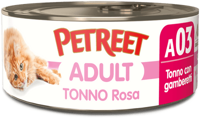 PETREET A03 Cat Tonno Rosa con Gamberetti 70Gr