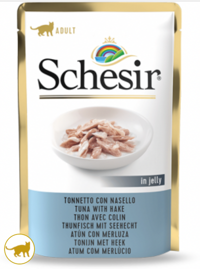 SCHESIR Cat Bustina Tonno con Nasello in Jelly 85Gr