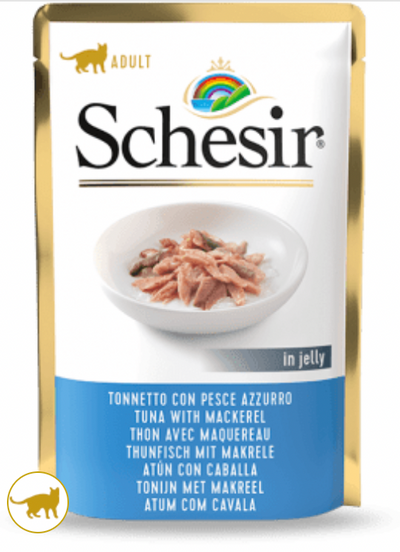 SCHESIR Cat Bustina Tonno con Pesce Azzurro in Jelly 85Gr