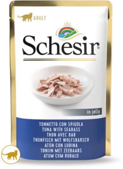 SCHESIR Cat Bustina Tonno con Spigola in Jelly 85Gr