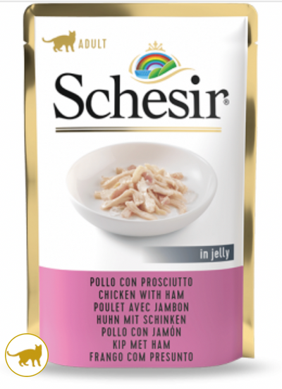 SCHESIR Cat Bustina Pollo con Prosciutto in Jelly 85Gr