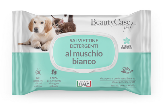 BEAUTY CASE Salviette Detergenti Muschio Bianco 40pz