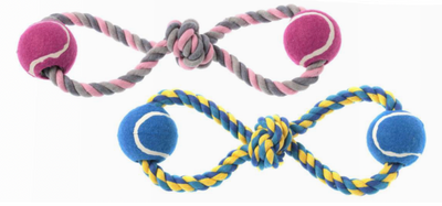 LEOPET Palle Tennis con Nodo 38 cm