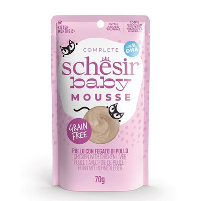 SCHESIR Cat Baby Kitten Mousse Pollo e Fegato da 70 gr in busta (X12 PZ)