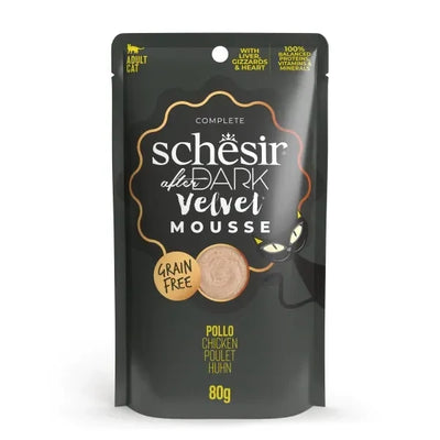 SCHESIR Cat After Dark Adult Velvet Mousse Pollo da 80 gr in busta (12pz)