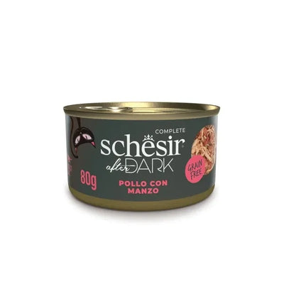 SCHESIR Cat After Dark Filetti Pollo e Manzo in brodo da 80 gr in lattina (12pz)