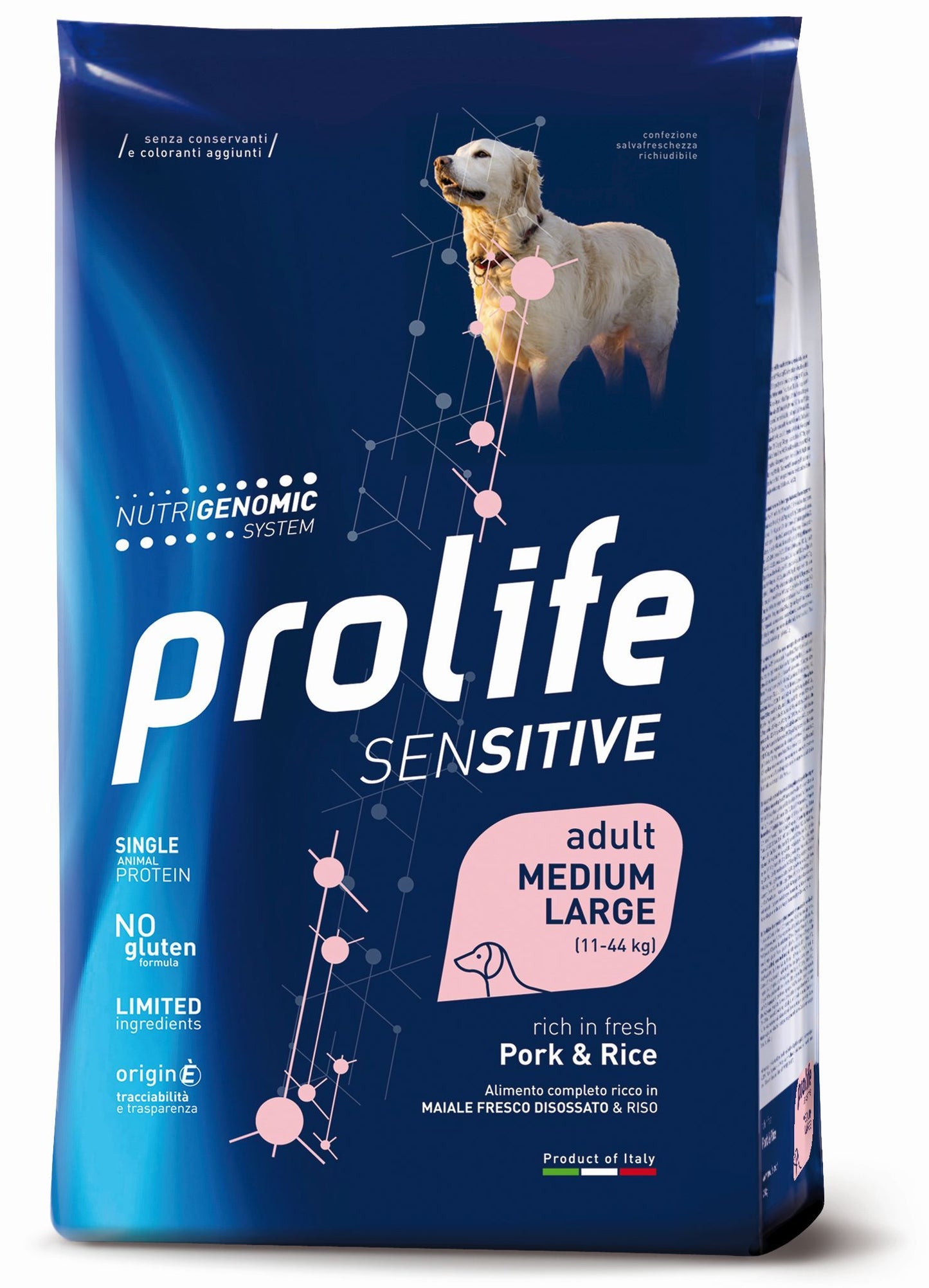 PROLIFE Cane Sensitive Adult Pork & Rice Medium/Large 10Kg