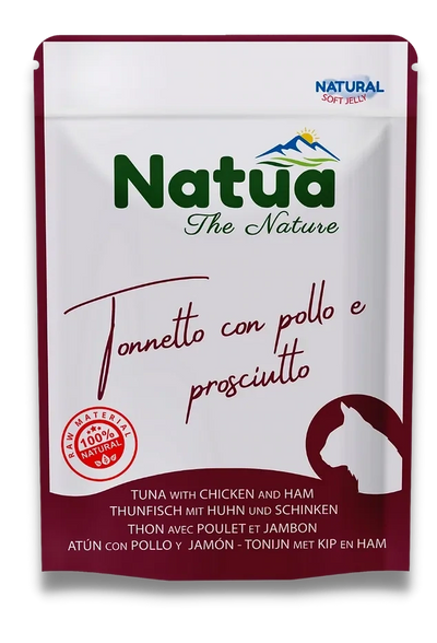 NATUA Cat Busta Natural Tonno con Pollo e Prosciutto 70Gr