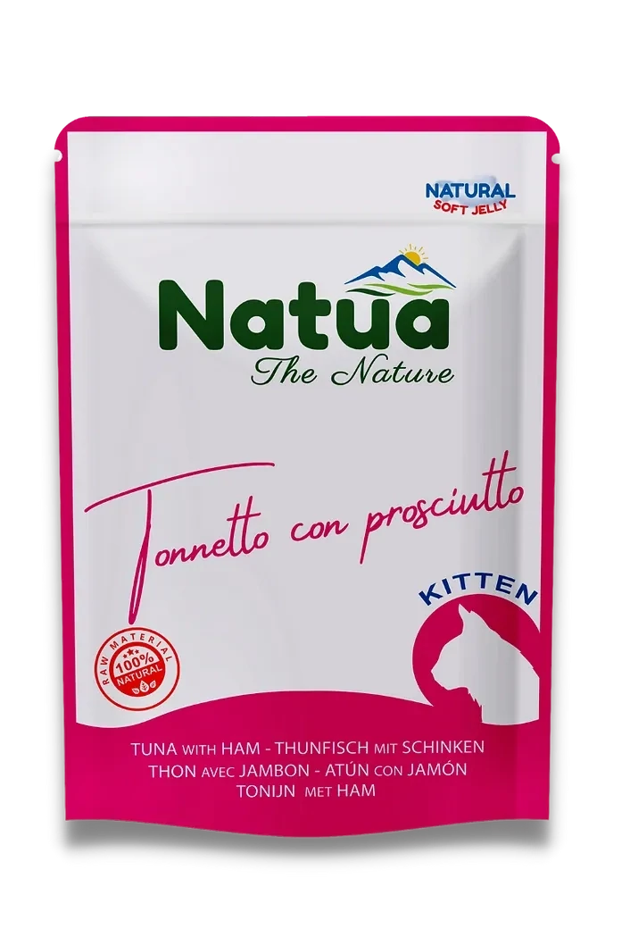 NATUA Cat Busta Kitten Natural Tonno con Prosciutto 70Gr
