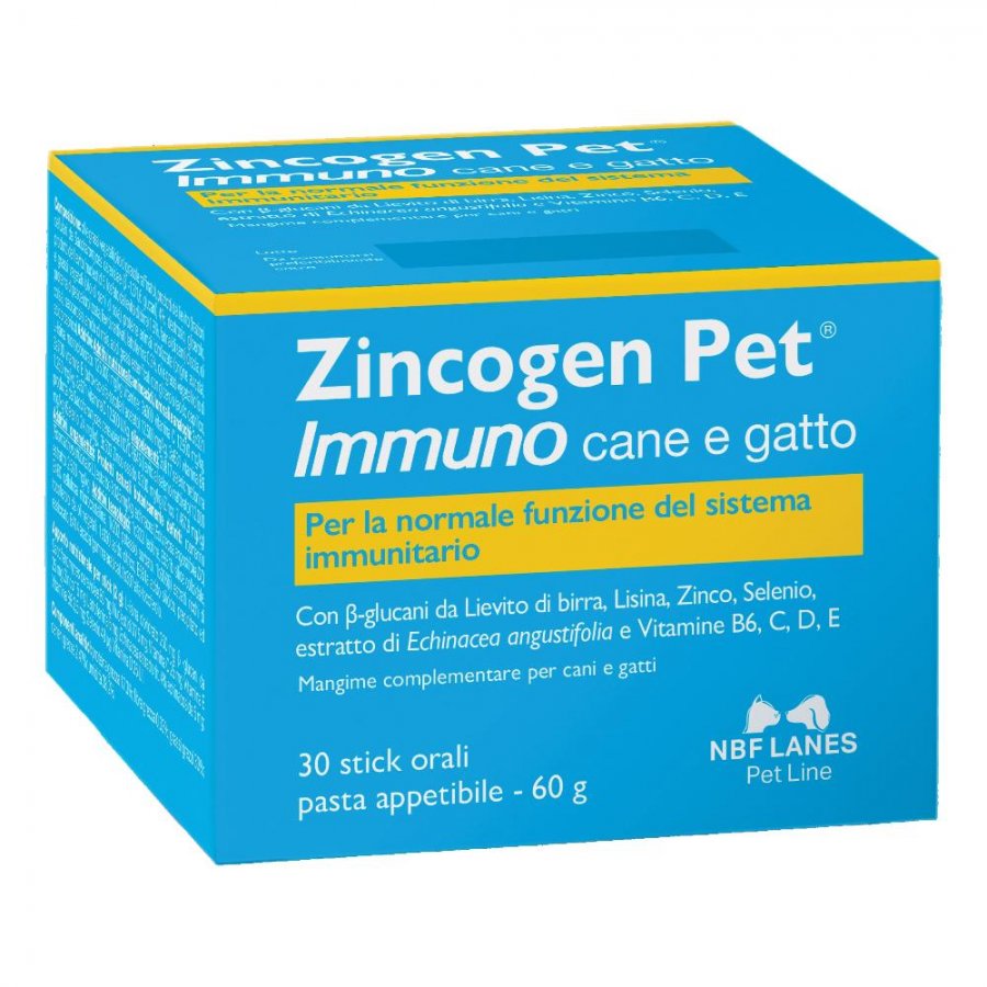 NBF LANES Zincogen Pet Immuno Cane e Gatto 30 stick