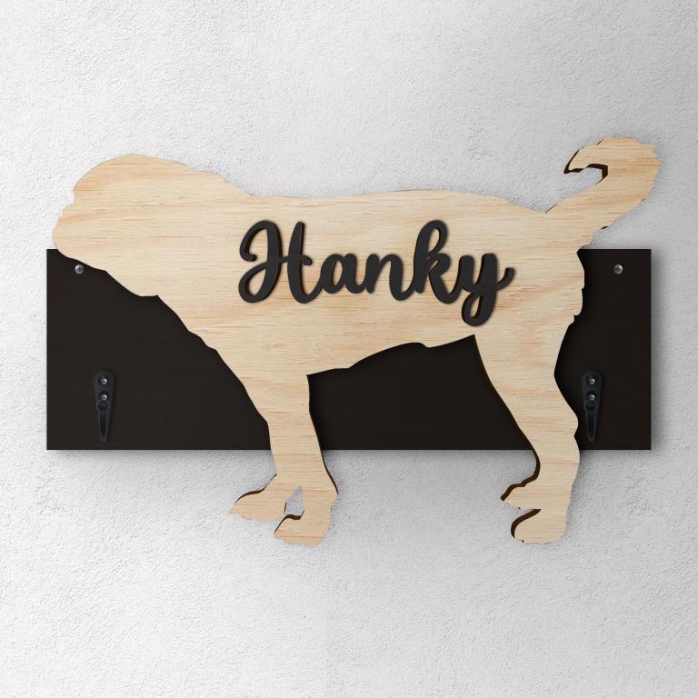 Piccolo Brabantino - Porta guinzaglio e/o chiavi personalizzato con il nome del tuo cane