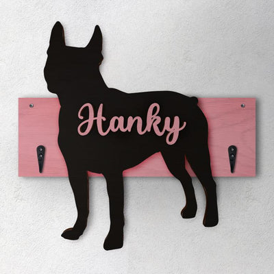 Boston Terrier - Porta guinzaglio e/o chiavi personalizzato con il nome del tuo cane