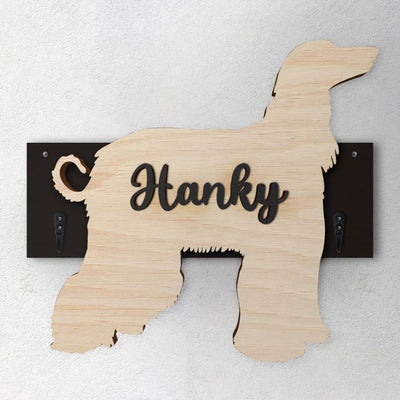 Levriero Afgano - Porta guinzaglio e/o chiavi personalizzato con il nome del tuo cane