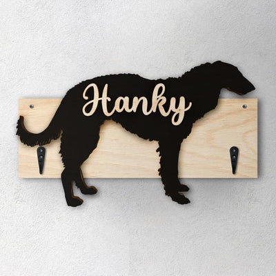 Levriero Russo - Porta guinzaglio e/o chiavi personalizzato con il nome del tuo cane