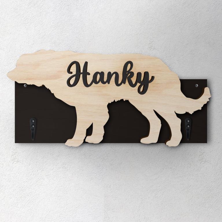 Buryat Mongol Wolfhound - Porta guinzaglio e/o chiavi personalizzato con il nome del tuo cane